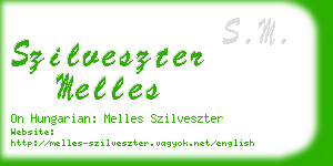 szilveszter melles business card